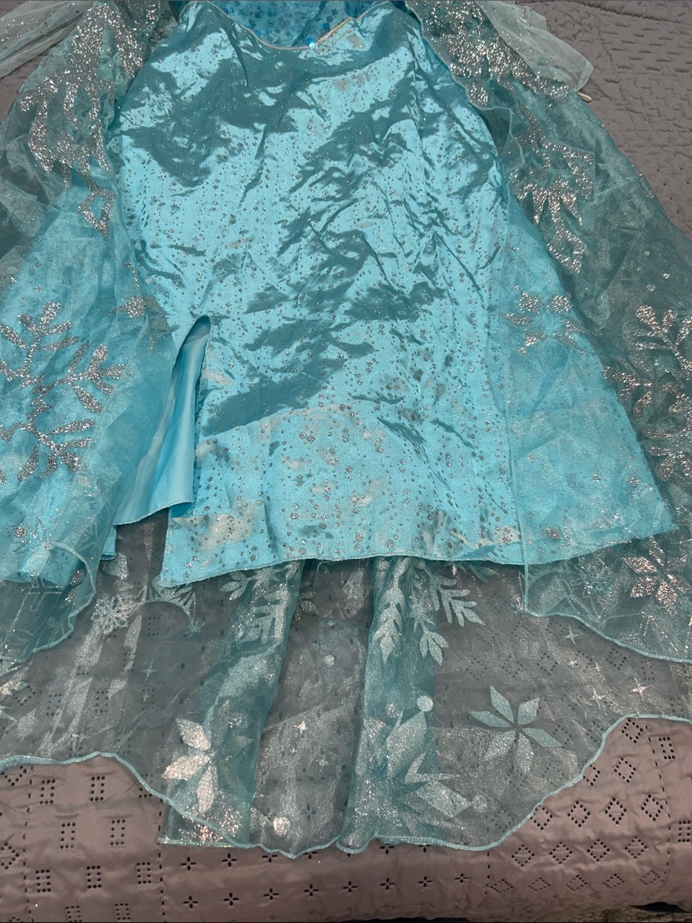 Pixar Elsa dress Blue Sparkle Princess Kids Costume Dress 7/8 - Picture 6 of 10